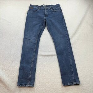 Wrogn Jeans Mens 32 Blue Slim Fit WNJN2443 Stretch Denim Casual Dark Wash Pant